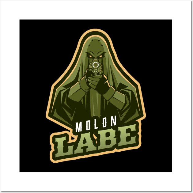 Wizard's Pointing A Gun | Molon Labe Wall Art by Mega Tee Store